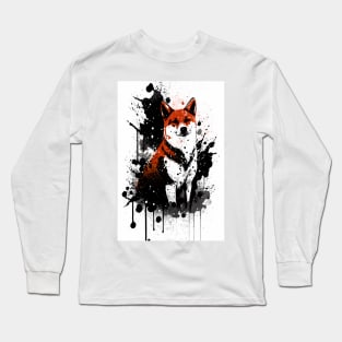 Shiba Inu Ink Portrait Long Sleeve T-Shirt